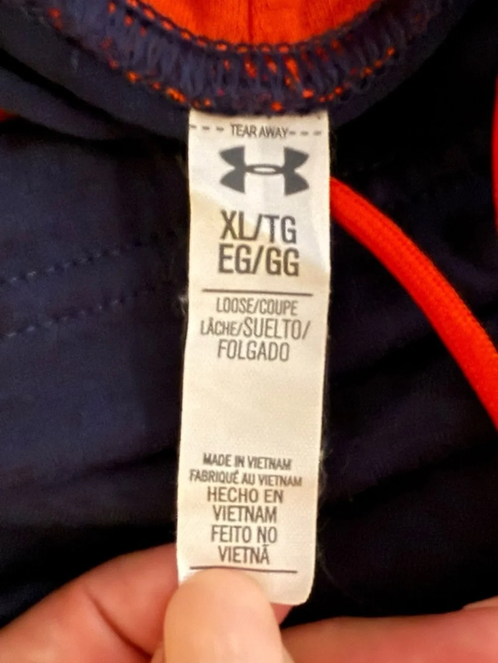 Under Armour Auburn Tigers Hoodie XL Loose Fit Navy Orange War Eagle Pullover - Picture 6 of 6